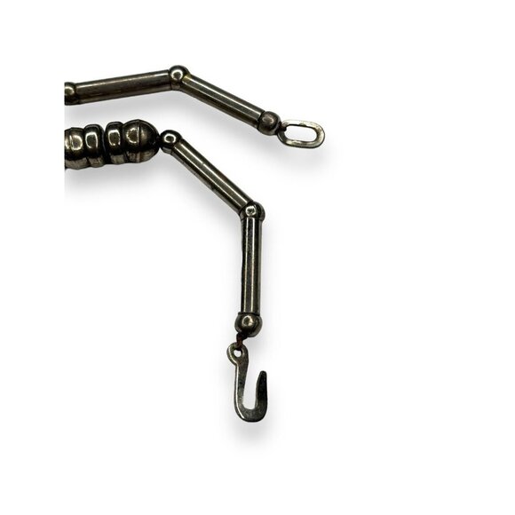 Vintage Tribal Silver Tone Statement Necklace Elephant Pendant Blue Beads 28in - Picture 9 of 12